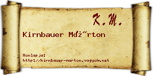 Kirnbauer Márton névjegykártya