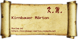 Kirnbauer Márton névjegykártya