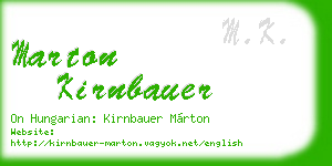 marton kirnbauer business card