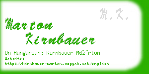 marton kirnbauer business card